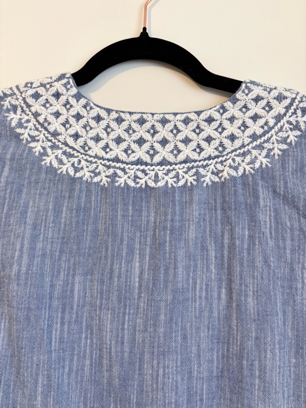NorthStyle Blue Embroidered Cotton Sleeveless Tunic Dress Size 18 Boho - Picture 7 of 11
